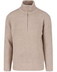 Closed - Ribbed Half-Zip Mock Neck Sweater - Lyst