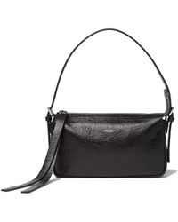 Fendi - Mini Leather Shoulder Bag 14Cm H X 23Cm W X 4Cm D With Crackled Finish, Long Zip Pull And Adjustable Strap - Lyst