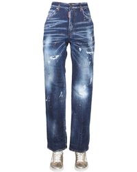 DSquared² - Relaxed Straight-Leg Jeans With Distressed Finish - Lyst