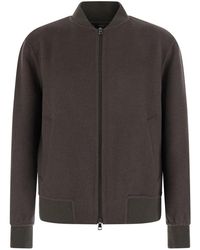 Low Brand - Wool Bomber Jacket With Shirt Collar And Front Closure - Lyst