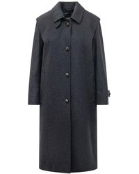 Schneiders - Longline Overcoat With Button Detail - Lyst