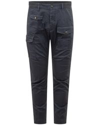 DSquared² - Cargo Trousers With Pockets And Buttons - Lyst