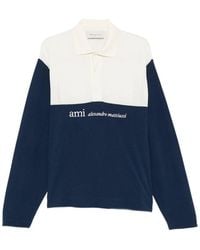 Ami Paris - Boxy Fit Polo With Ami Alexandre - Lyst