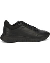 BOSS - Titanis Modern Calfskin Sneaker With Stretch Fit - Lyst