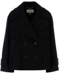 Chloé - Oversized Wool Short Coat - Lyst