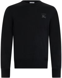 Burberry - Crewneck Wool Sweater Sweatshirts - Lyst