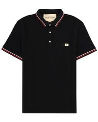 Valentino - Short Sleeve Cotton Polo Shirt - Lyst