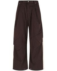 PDF - Wide-Leg Pinstripe Trousers - Lyst