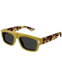 Saint Laurent - Sl762 Shiny Solid Havana Sunglasses - Lyst