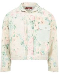 Junya Watanabe - Printed Button-Front Cropped Jacket - Lyst