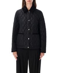 Burberry - Quilted Nylon Slim-Fit Jacket With Tonal Corduroy Collar And Check Lining - Lyst