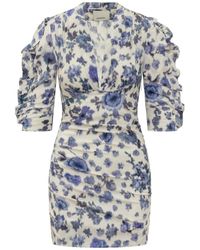 Isabel Marant - Floral V Neck Mini Dress - Lyst