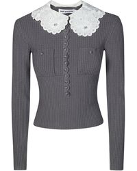 Self-Portrait - Maxi Collar Sweater - Lyst