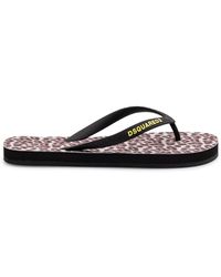 DSquared² - Stylish Animal Print Logo Sandals - Lyst