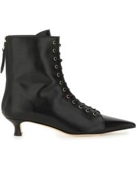 Aeyde - 40Mm Trixi Lace-Up Pointed-Toe Boots - Lyst