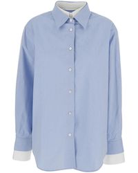 Acne Studios - Shirt Sitara Melange Cotton Organic Blouses - Lyst