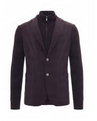 Eleventy - Wool Blend Knit Sleeve Blazer Jacket - Lyst