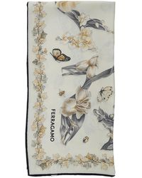 Ferragamo - Silk Scarf Floral Print - Lyst