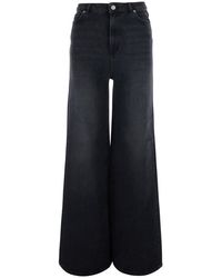Twinset - Logo Patch Wide-Leg Denim Jeans For - Lyst