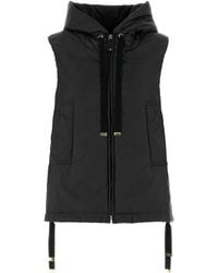 MM THE CUBE - Polyester Sleeveless Padded Jacket With Silk-Blend Padding And Glossy Finish - Lyst