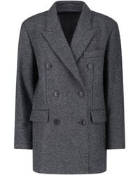 Isabel Marant - Virgin Wool Blazer Jacket With Viscose & Wool-Gout Hair Lining - Lyst