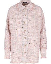 Balmain - Fringed Tweed Button-Front Shirt Jacket - Lyst