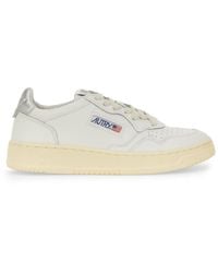 Autry - Sneakers Medalist Low In Pelle Bianco Argento - Lyst