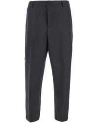Grifoni - Brushed Wool Regular-Fit Pants With Pockets And Ribbed Hems - Lyst