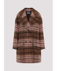 Moschino - Checked Coat - Lyst