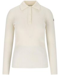 Moncler - Ribbed Knit Polo Top - Lyst
