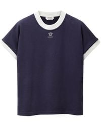Versace - Embroidered-Logo Stretch Cotton-Jersey Slim T-Shirt - Lyst