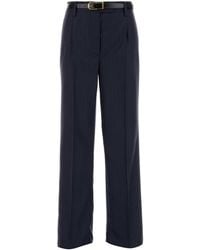 Prada - Embroidered Wool Pant - Lyst