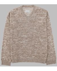 Maison Margiela - V-Neck Cotton Wool Blend Sweater - Lyst