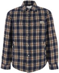 DUNST - Checkered Flannel Shirt With Logo Patch - Lyst