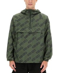 KENZO - All Over Logo Anorak - Lyst