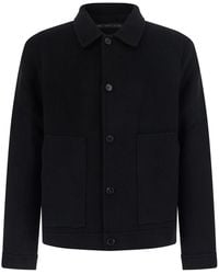 Low Brand - Double Wool Jacket With High Collar And Side Pockets - Lyst
