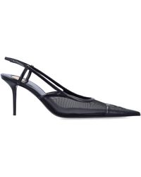 Saint Laurent - Elegant Mesh Slingback Pumps With Pointed Toe And Stiletto Heel - Lyst