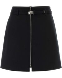 Prada - Wool Mini Skirt - Lyst