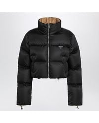 Prada - Cropped Re-Nylon Down Jacket - Lyst