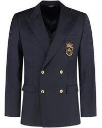 Dolce & Gabbana - Double-Breasted Jacket With Patch - Lyst