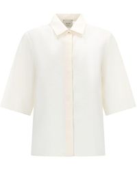 Alysi - Camicia Cropped In Seta - Lyst