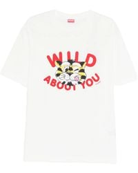 KENZO - Wild Tiger Cotton T-Shirt - Lyst