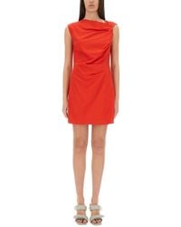 MSGM - Draped Slim Fit Mini Dress - Lyst