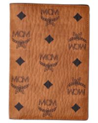 MCM - Monogram Leather Passport Holder - Lyst