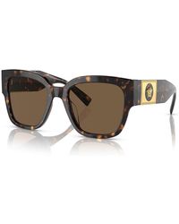 Versace - Sunglasses Square Full Rim, Dark Havana Frame And Dark Lens Ve4437U108/73 - Lyst