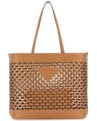 Prada - Large Perforated Leather Shopping Handbag - Lyst