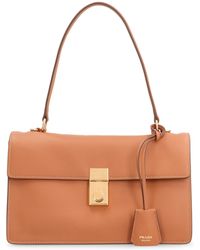 Prada - Leather Shoulder Bag Soft Sound Calf Handbags - Lyst