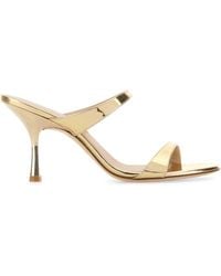 Stuart Weitzman - Nudist Leather Flat Sandals With 8.5 Cm Heel - Lyst