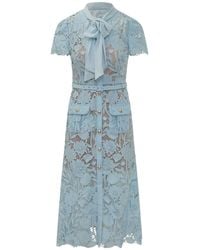 Self-Portrait - Chic Tie Neck Mini Dress - Lyst