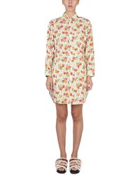 Marni - Shirt Dress With Floral Pattern - Lyst